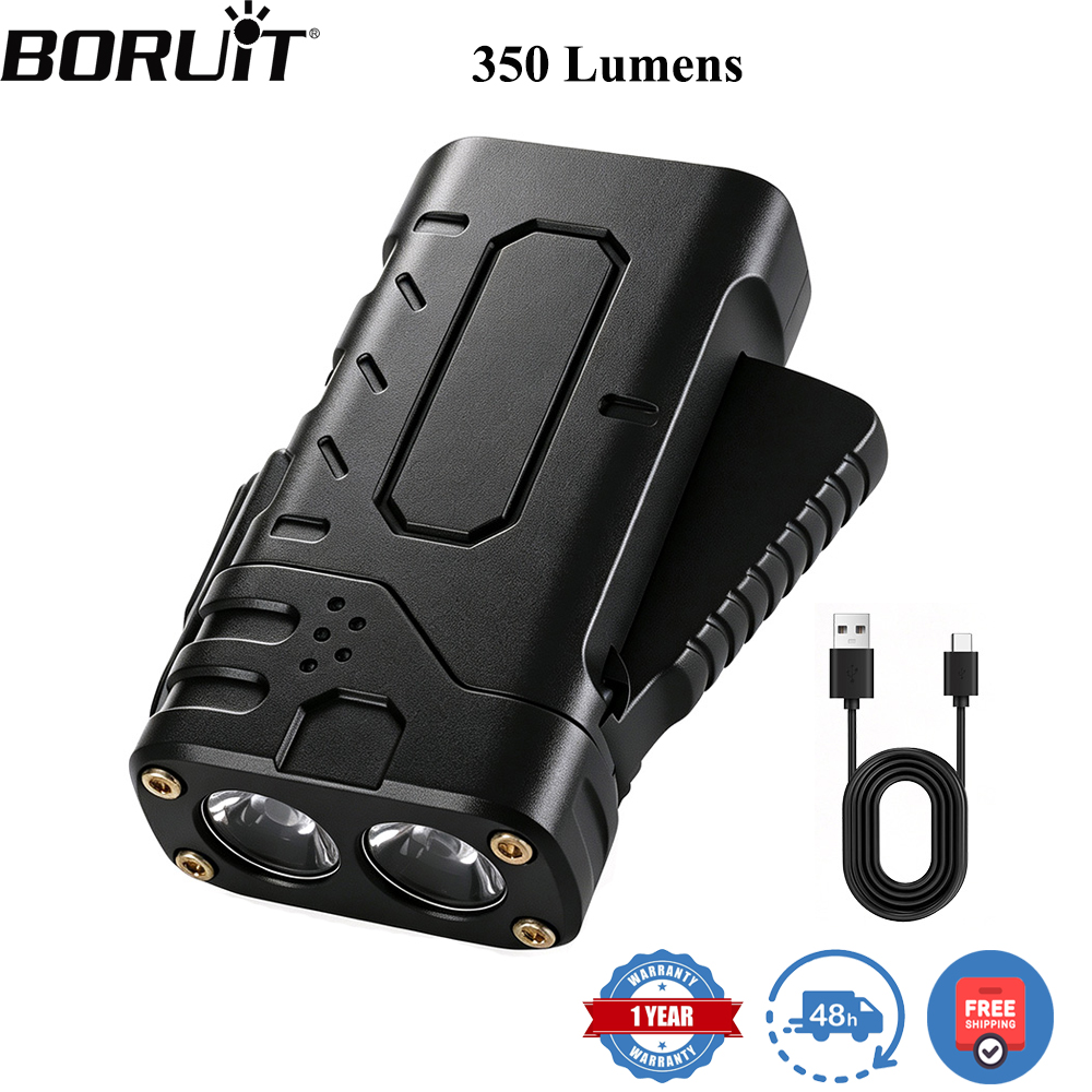 Tactical Flashlight Rechargeable - BORUIiT El Kranklı EDC LED Fener