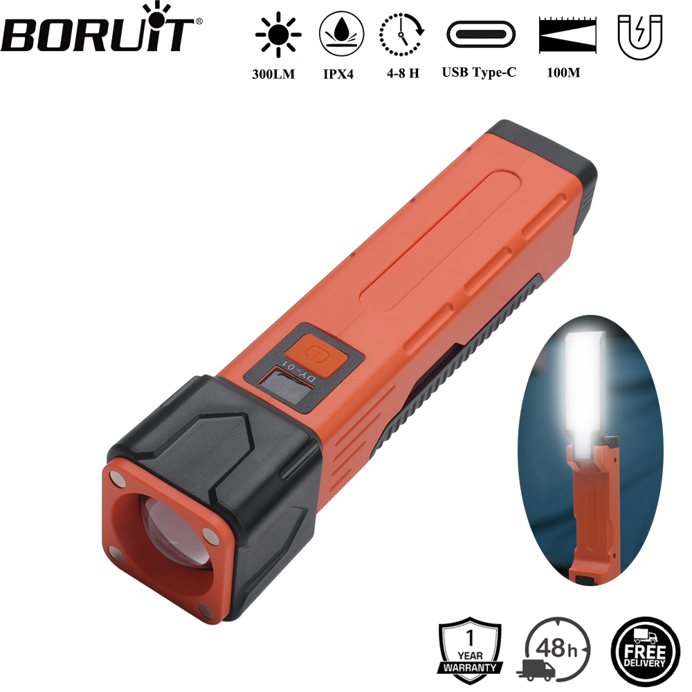 BORUiT 300LM LED Çalışma Işığı - Tactical Flashlight Rechargeable incelemesi ve fiyatı