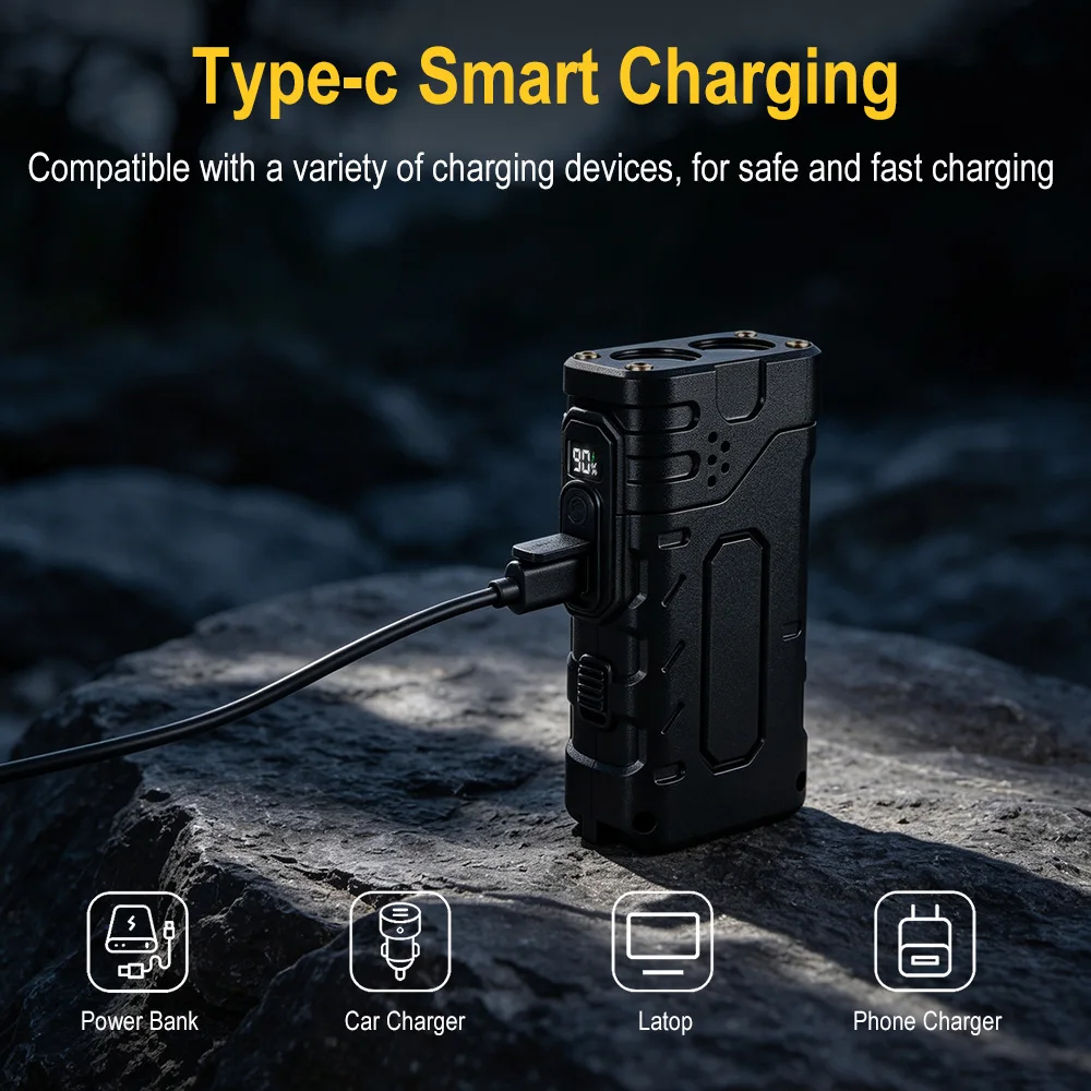 BORUIiT El Kranklı EDC LED Fen - Tactical Flashlight Rechargeable incelemesi ve fiyatı